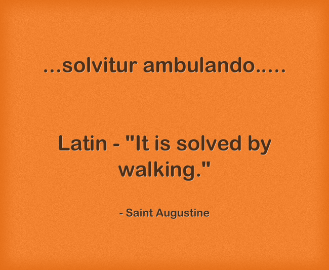 ...solvitur Ambulando..... Latin - "It Is Solved By - Quozio