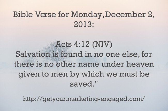 Bible Verse For Monday December 2 13 Acts 4 12 Niv Quozio