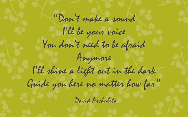 "Don’t make a sound I’ll be your voice You don’t need to be - Quozio