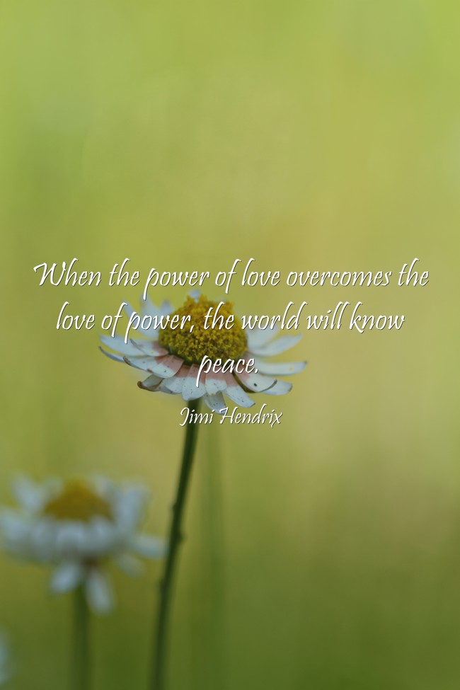 if the power of love overcomes the love of power