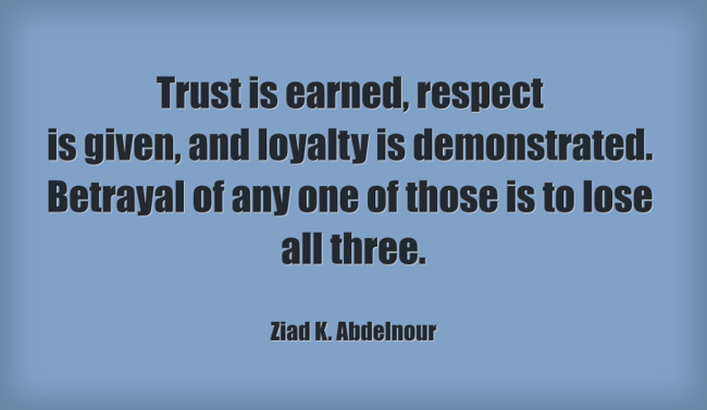 Trust Is Earned Respect Is Given And Loyalty Is Quozio 9007