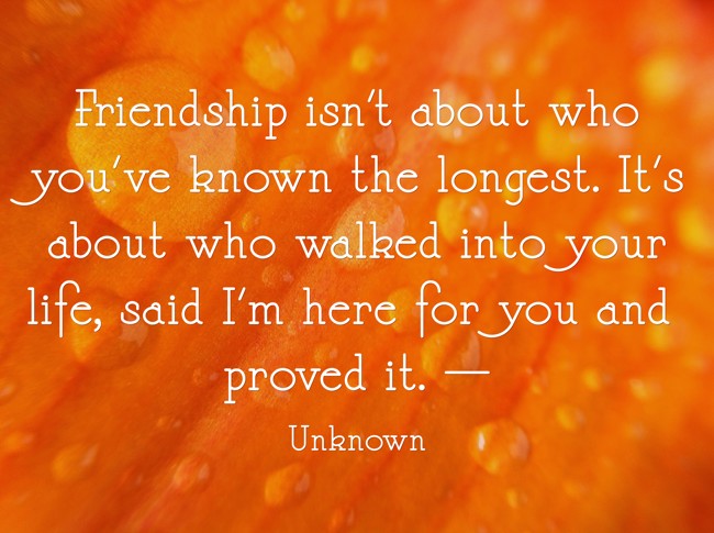 Friendship isn't about who you've known the longest. It's - Quozio