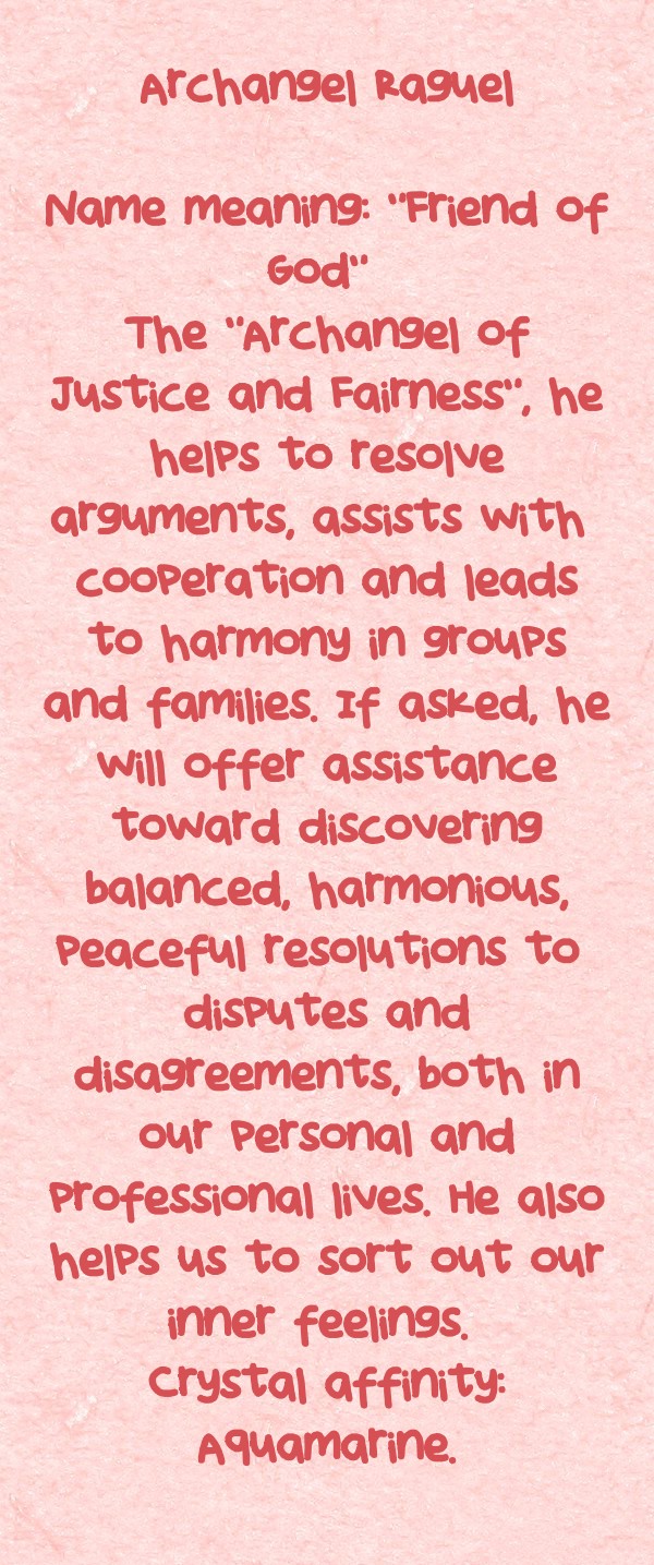 Archangel Raguel Name meaning "Friend of God" The Quozio