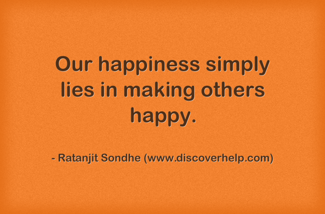 essay on true happiness lies in making others happy