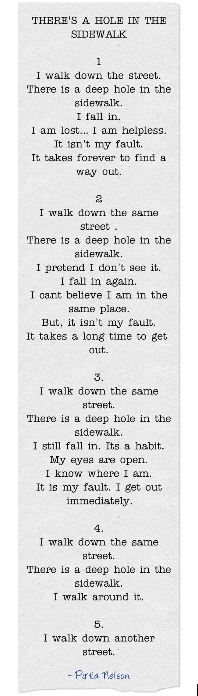 Theres A Hole In The Sidewalk 1 I Walk Down The Street Quozio