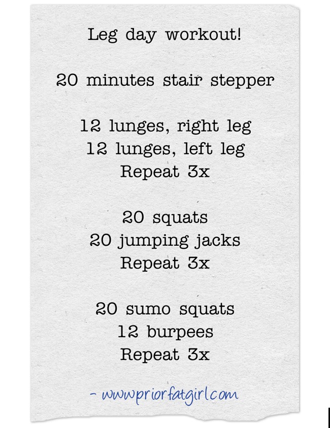 Leg day workout! 20 minutes stair stepper 12 lunges, right Quozio