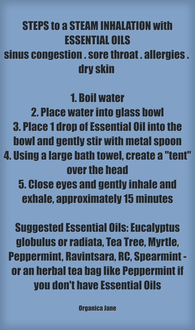 STEPS to a STEAM INHALATION with ESSENTIAL OILS sinus Quozio