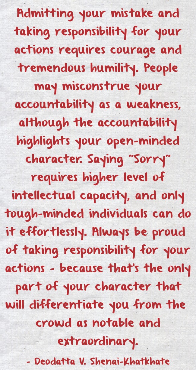 Admitting Mistakes And Taking Responsibility Quotes Admitting Your Mistake And Taking Responsibility For Your - Quozio