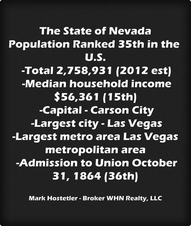 The State of Nevada Population Ranked 35th in the U.S. Quozio
