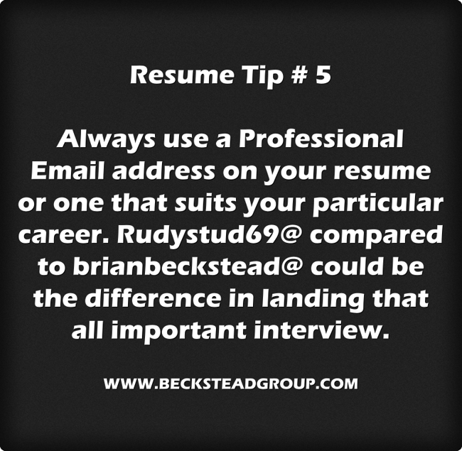 Resume Tip 5 Always use a Professional - Resume Tip 5always Use A Professional Email Address On Your 