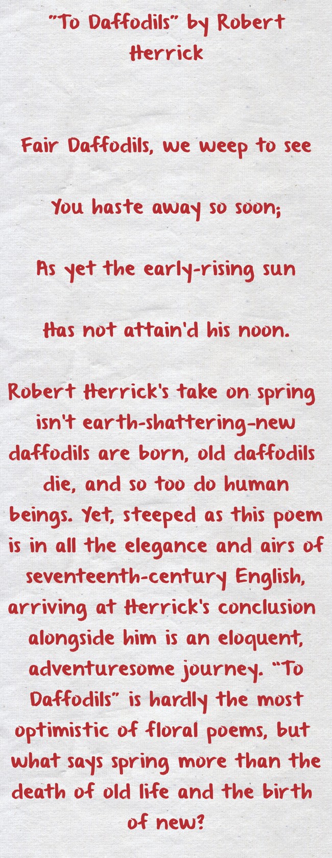 daffodils poem by robert herrick