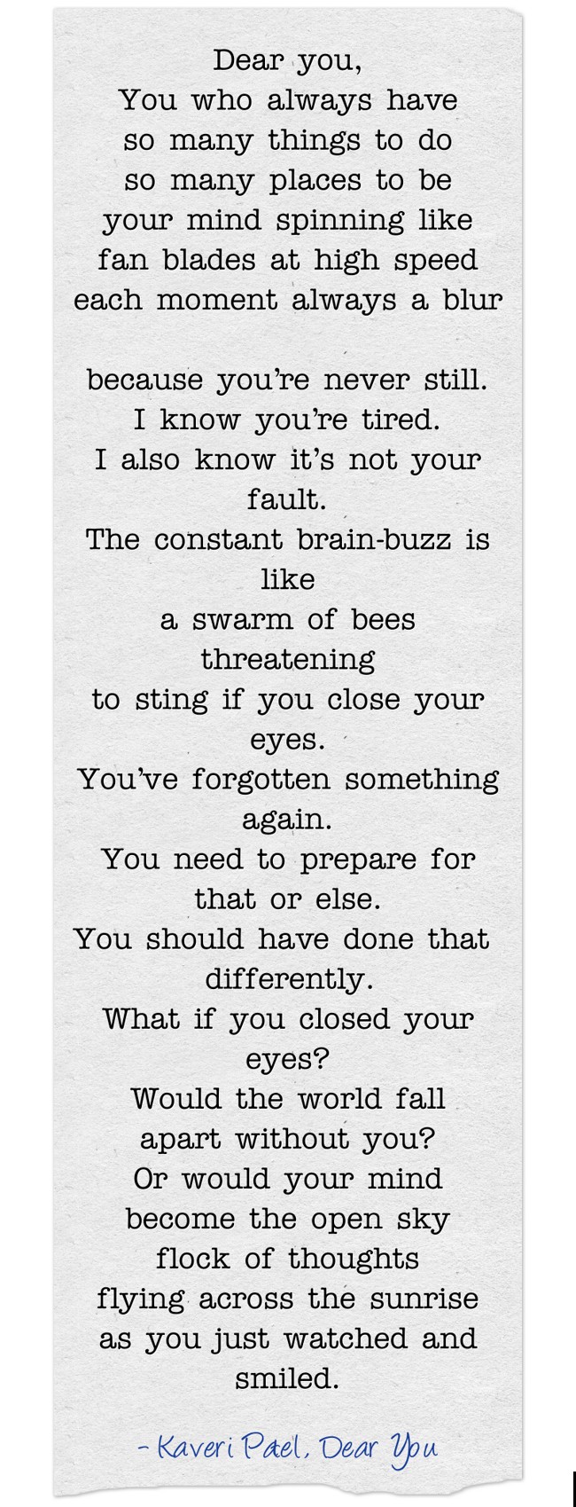 Dear you, You who always have so many things to do so many - Quozio