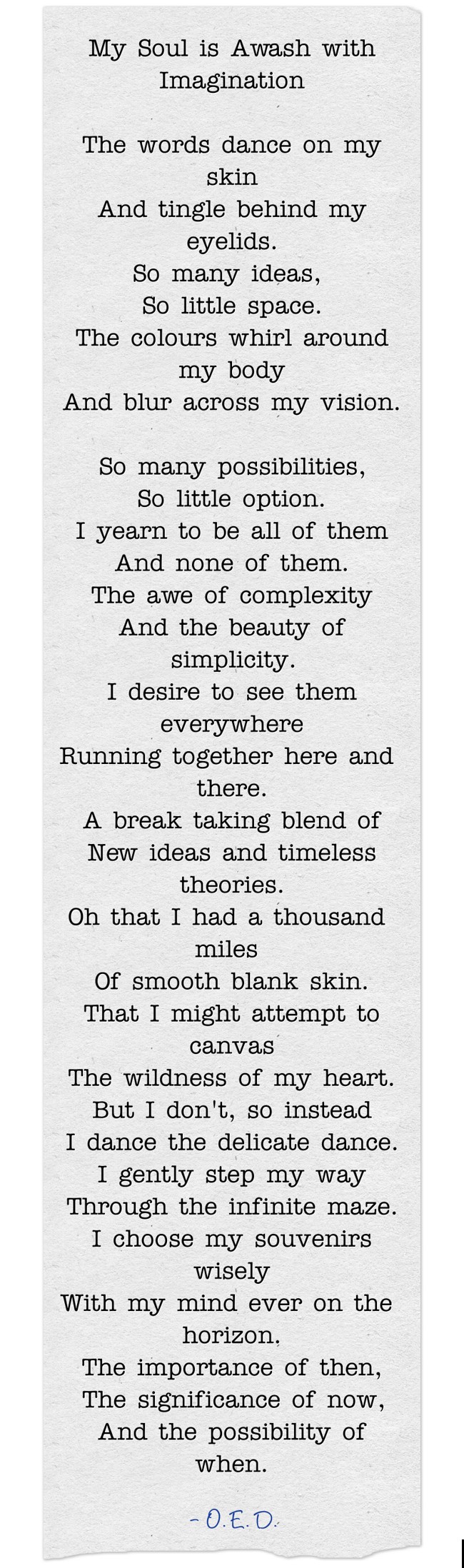 My Soul is Awash with Imagination The words dance on my - Quozio