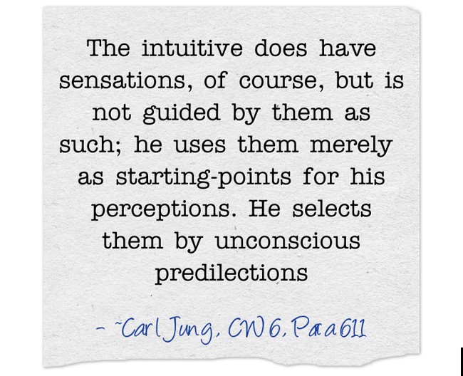 The intuitive does have sensations, of course, but is not - Quozio