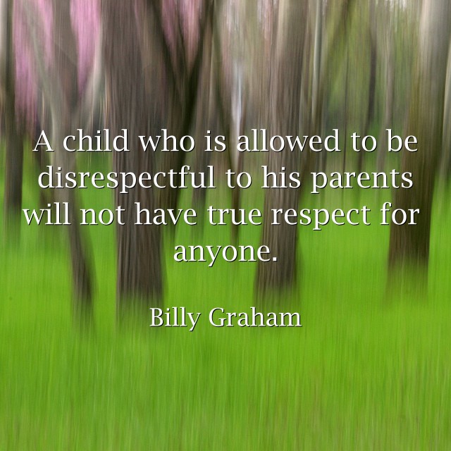 A child who is allowed to be disrespectful to his parents - Quozio