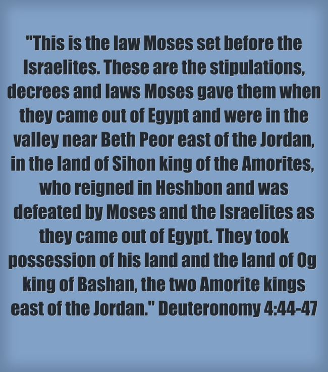 Written text representing the Law Moses set before the Israelites