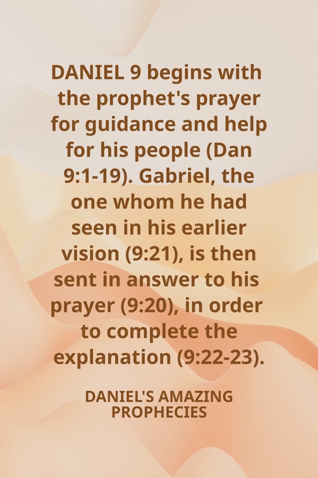 DANIEL 9 begins with the prophet's prayer for guidance and