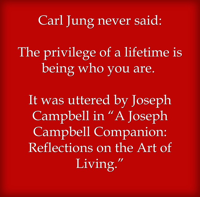 Carl Jung never said: The privilege of a lifetime is being - Quozio