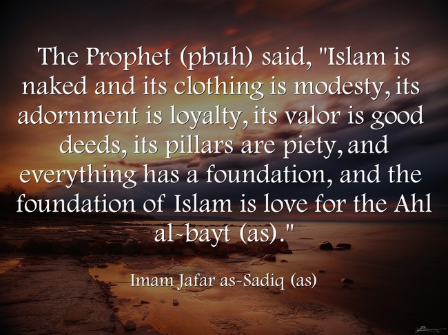 The Prophet (pbuh) said, "Islam is naked and its clothing - Quozio