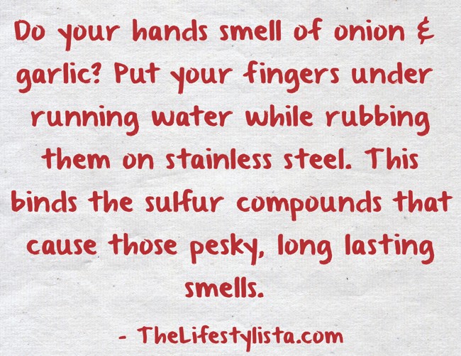 Do your hands smell of onion & garlic? Put your fingers Quozio