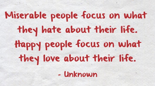 miserable people focus