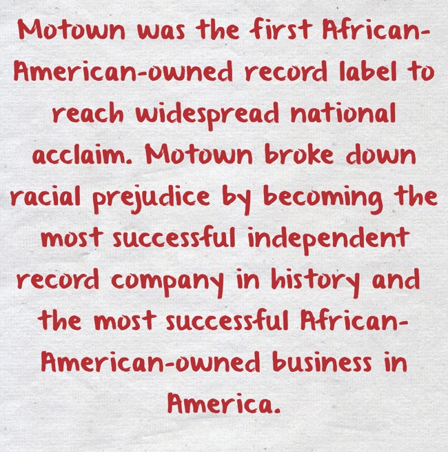 Motown was the first African-American-owned record label to - Quozio