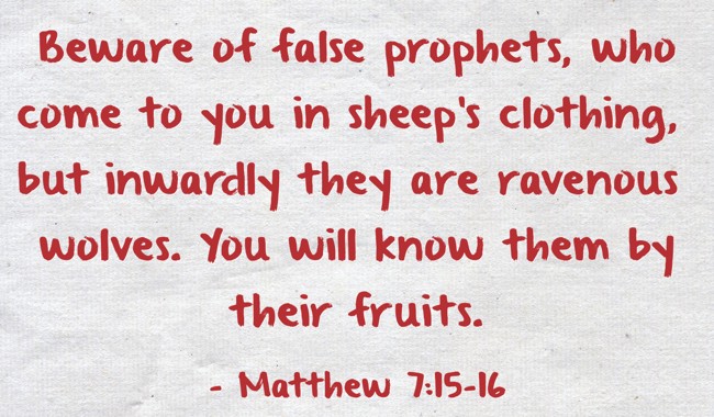 Beware of false prophets, who come to you in sheep's - Quozio