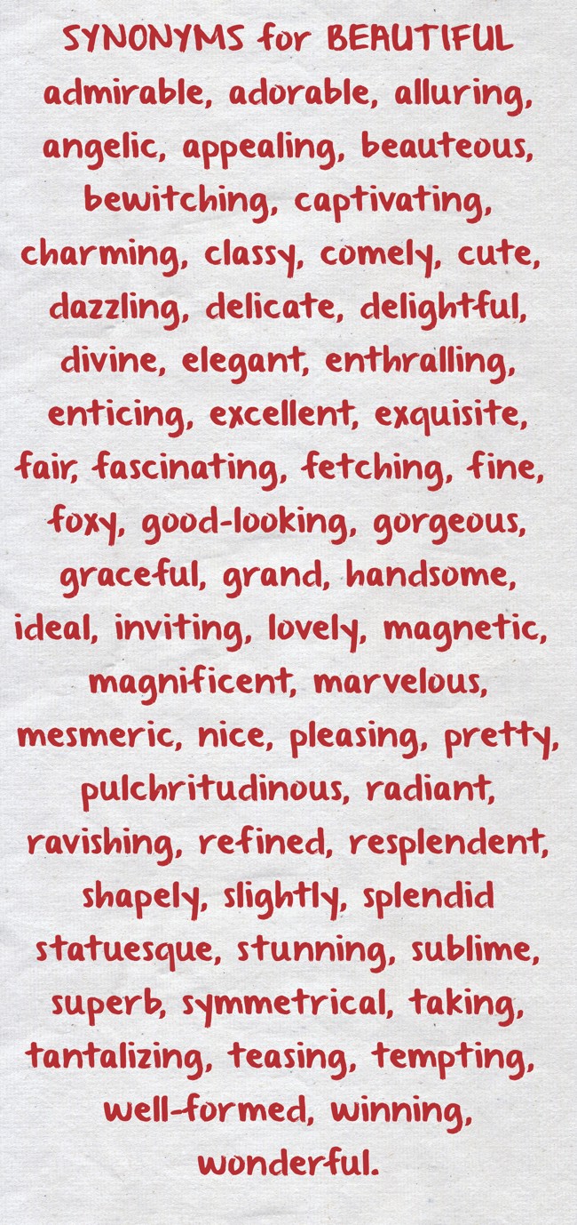 Synonym Words – Pretty, English Vocabulary Amiable Appealing Attractive  Beauteous Beautiful …