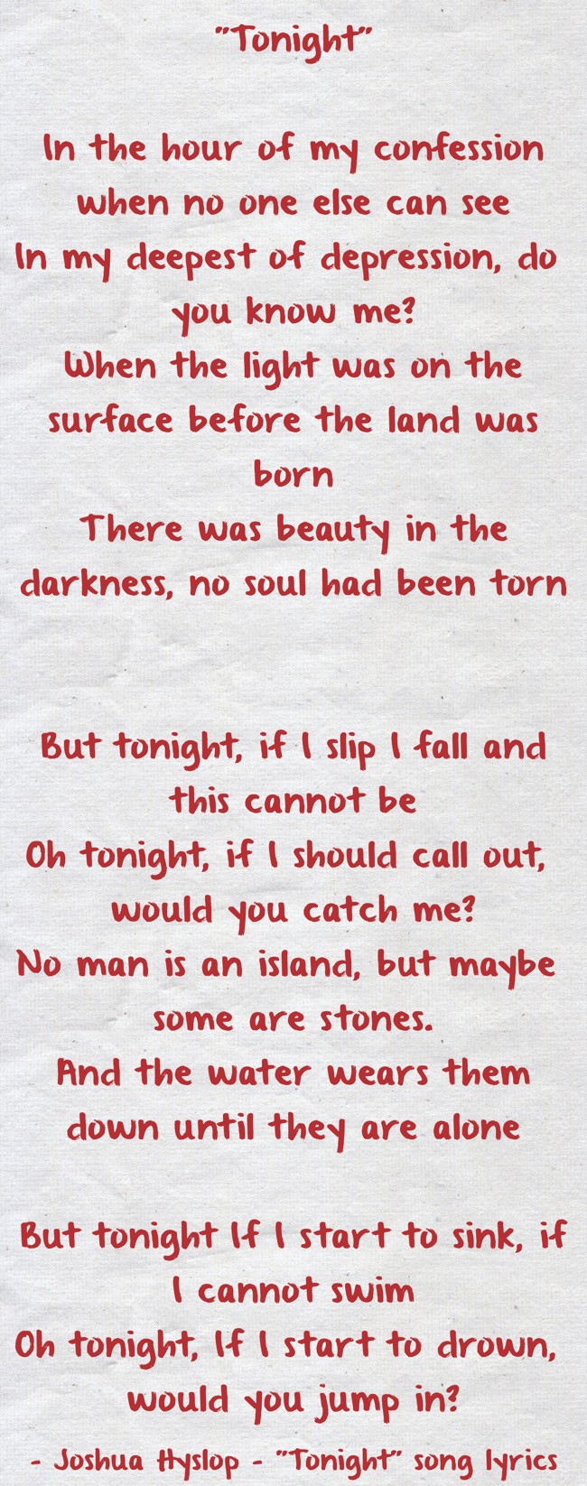 Wait of the World – If Only Tonight Lyrics