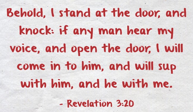 Behold, I stand at the door, and knock: if any man hear my - Quozio