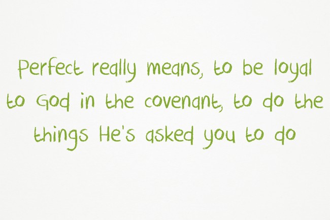 Perfect really means, to be loyal to God in the covenant, - Quozio