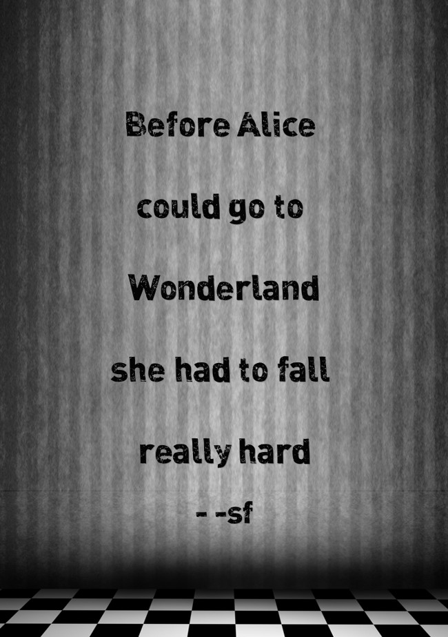 Before Alice could go to Wonderland she had to fall really - Quozio