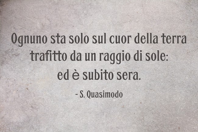 Ognuno sta solo sul cuor della terra trafitto da un raggio - Quozio