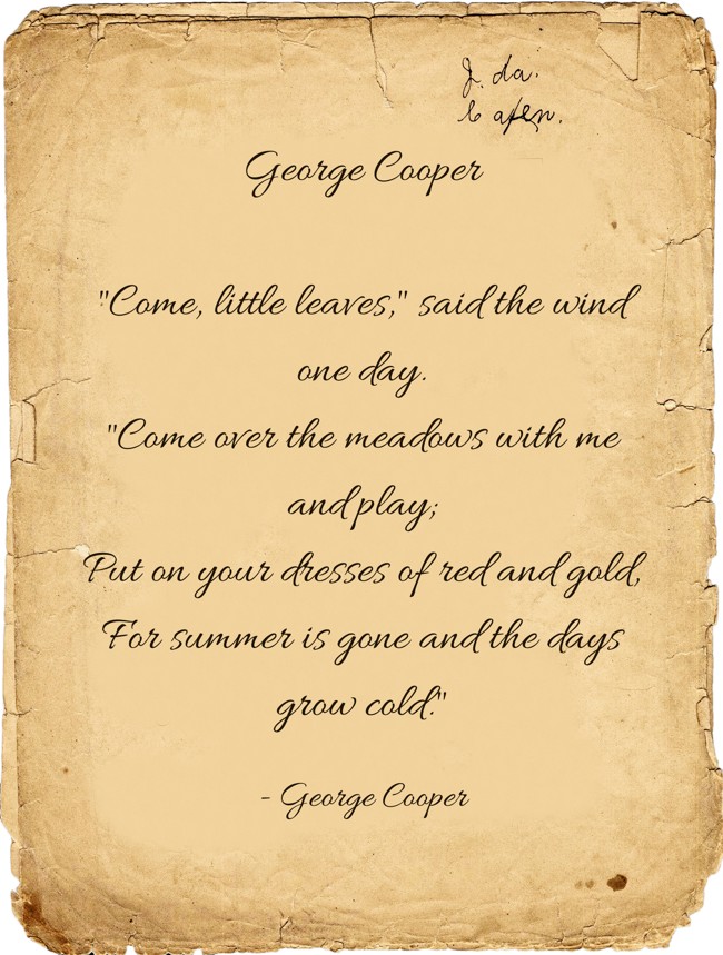 George Cooper "Come, little leaves," said the wind one day. - Quozio George Cooper "Come, little leaves," said the wind one day. - Quozio