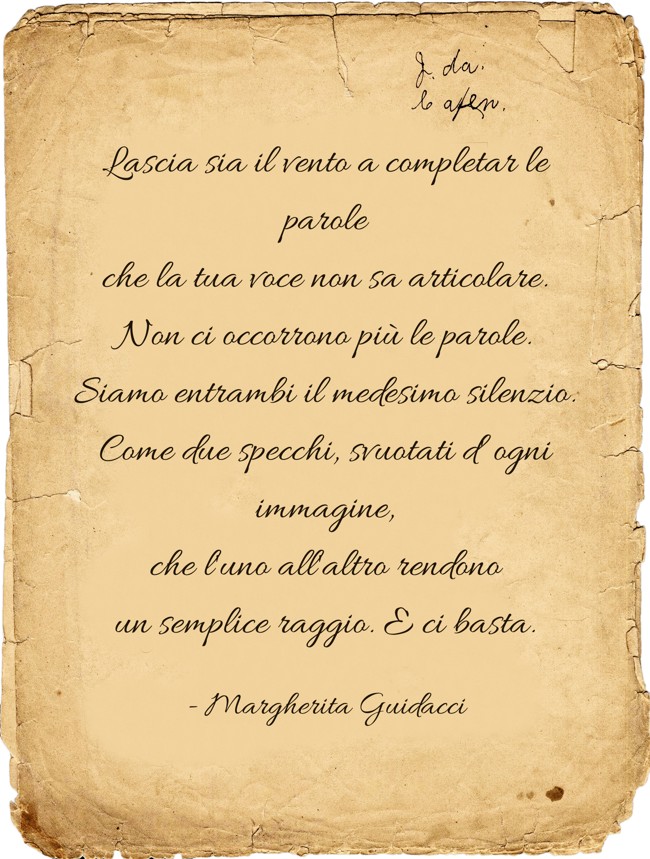 Lascia sia il vento a completar le parole che la tua voce - Quozio
