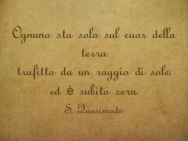 Ognuno sta solo sul cuor della terra trafitto da un raggio - Quozio