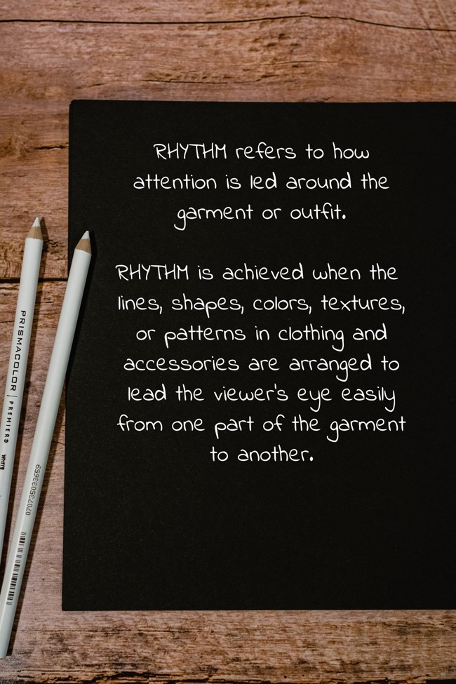 RHYTHM refers to how attention is led around the garment or - Quozio