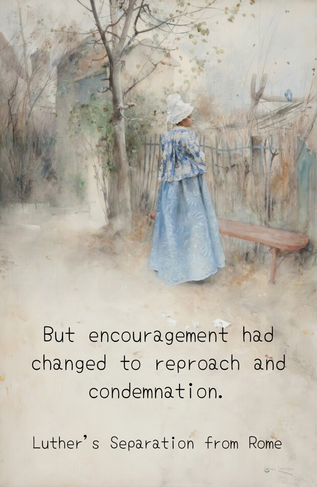 But encouragement had changed to reproach and condemnation. - Quozio